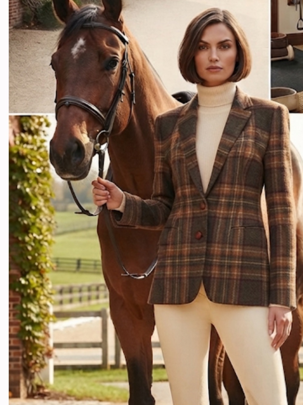 Lauren Ralph Lauren Heritage Plaid Wool Blazer Tailored Equestrian Jacket - Picture 11 of 14